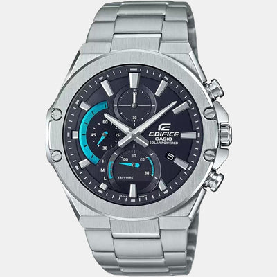 Edifice Men Quartz Black Dial Chronograph Stainless Steel Watch ED497