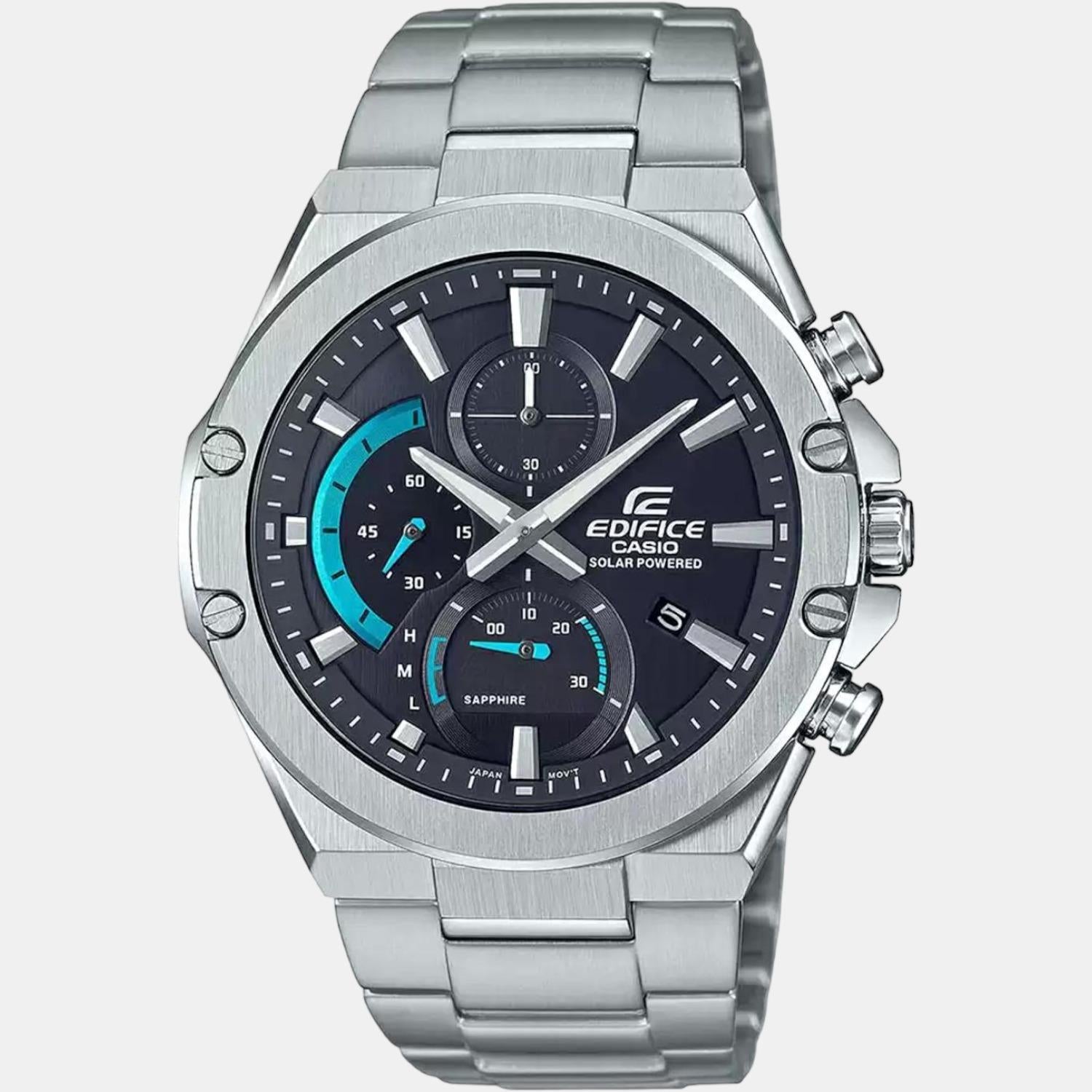 Edifice Men Quartz Black Dial Chronograph Stainless Steel Watch ED497