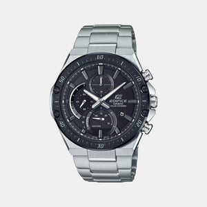Edifice Men Quartz Black Dial Chronograph Stainless Steel Watch ED498