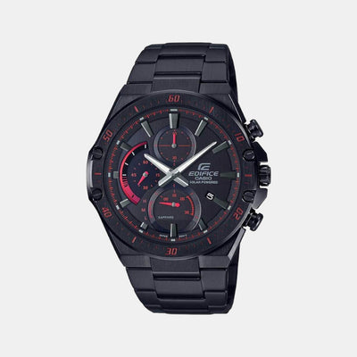 Edifice Men Quartz Black Dial Chronograph Stainless Steel Watch ED499