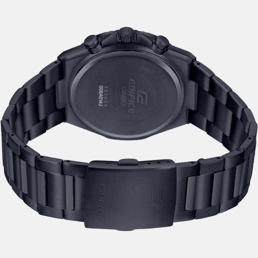 Edifice Men Quartz Black Dial Chronograph Stainless Steel Watch ED499