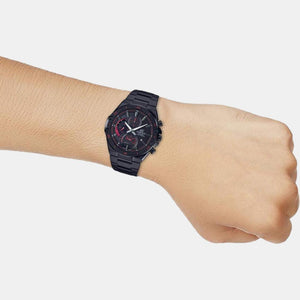 Edifice Men Quartz Black Dial Chronograph Stainless Steel Watch ED499
