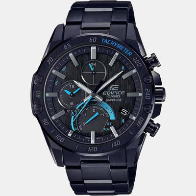 Edifice Men Quartz Black Dial Chronograph Stainless Steel Watch ED501