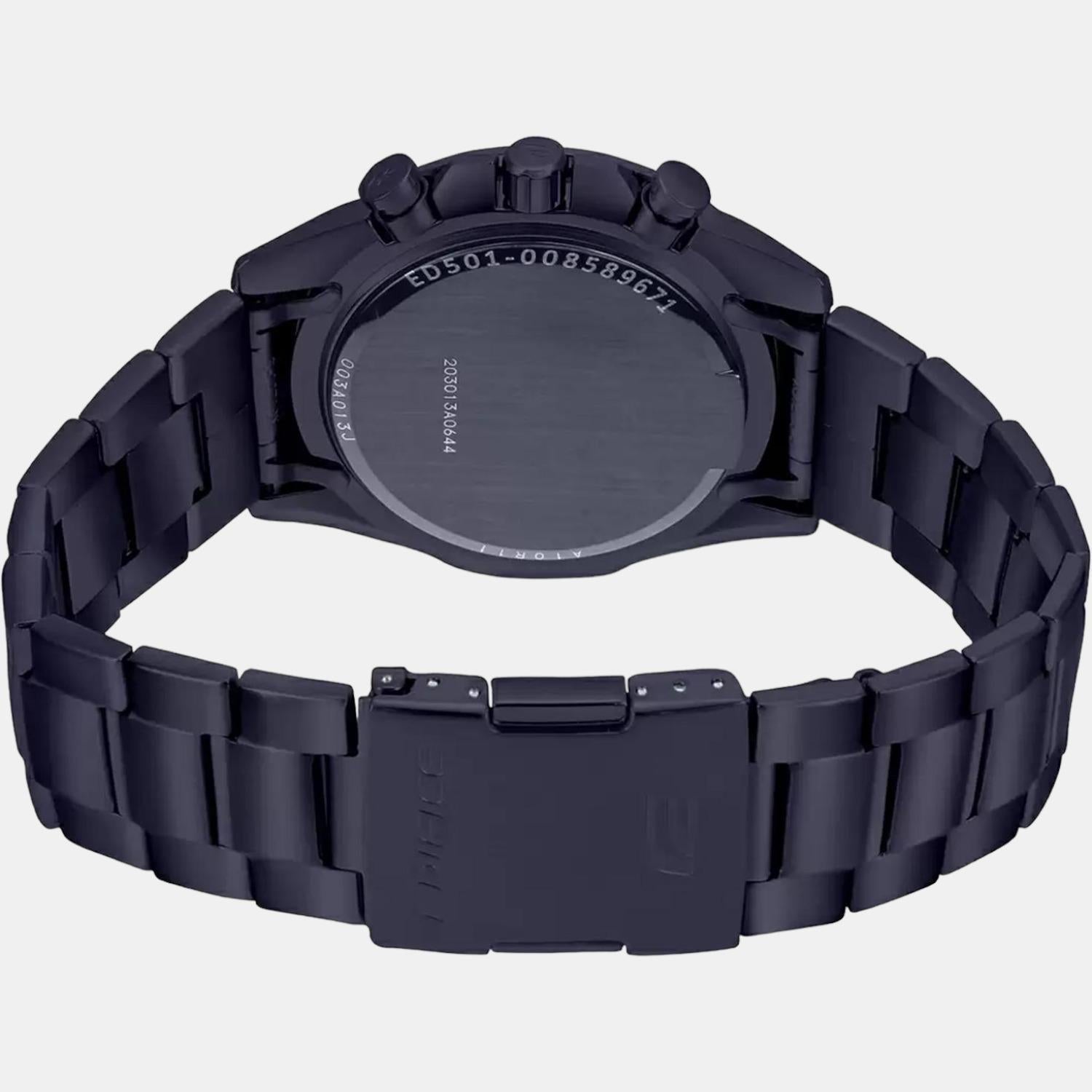 Edifice Men Quartz Black Dial Chronograph Stainless Steel Watch ED501