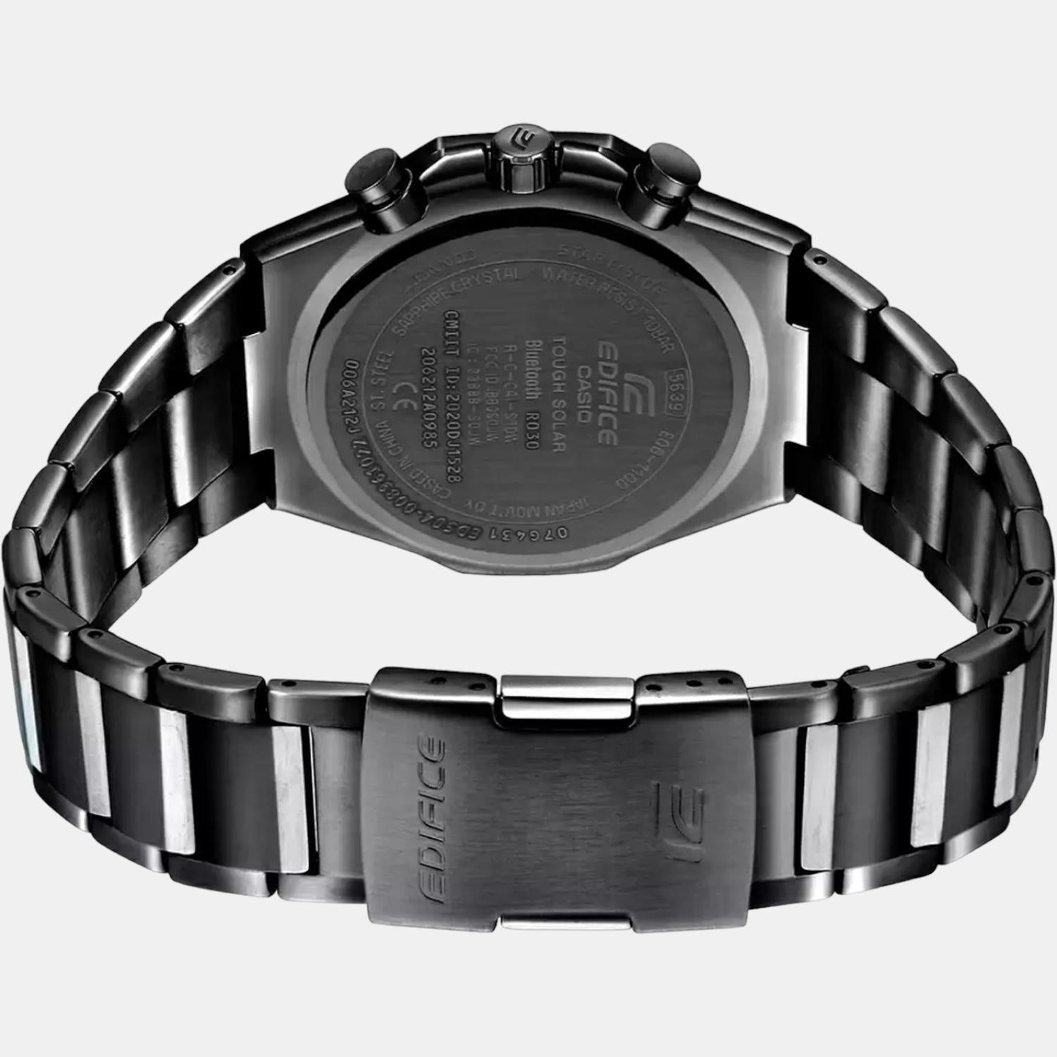 Edifice Men Quartz Black Dial Chronograph Stainless Steel Watch ED504