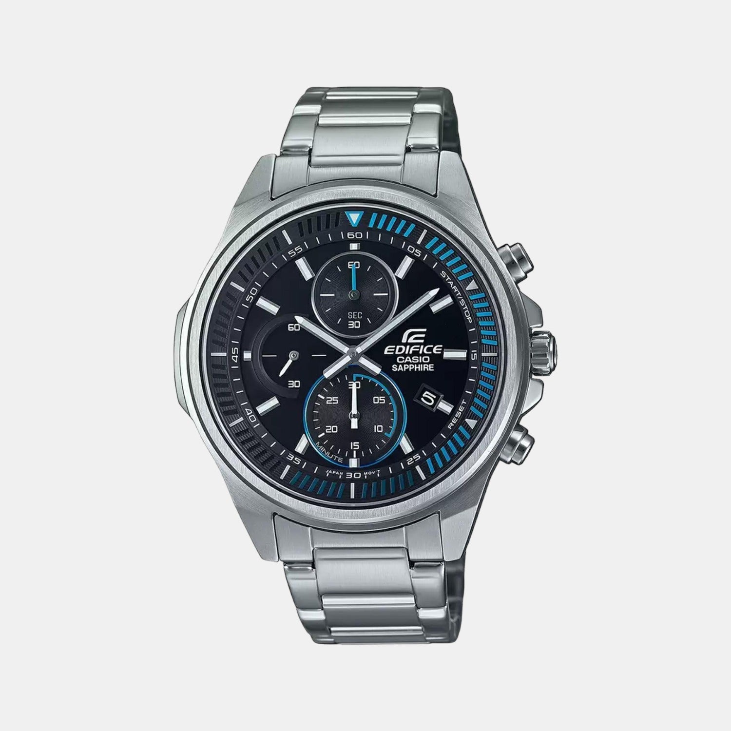 Edifice Men Quartz Black Dial Chronograph Stainless Steel Watch ED506