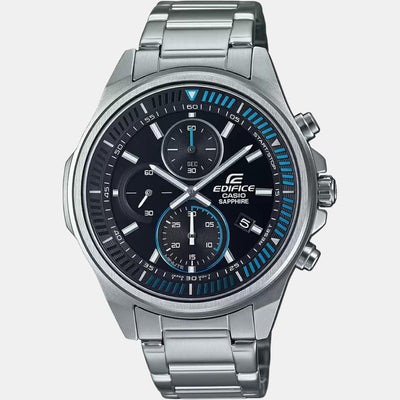 Edifice Men Quartz Black Dial Chronograph Stainless Steel Watch ED506