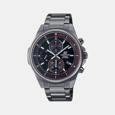 Edifice Men Quartz Black Dial Chronograph Stainless Steel Watch ED507