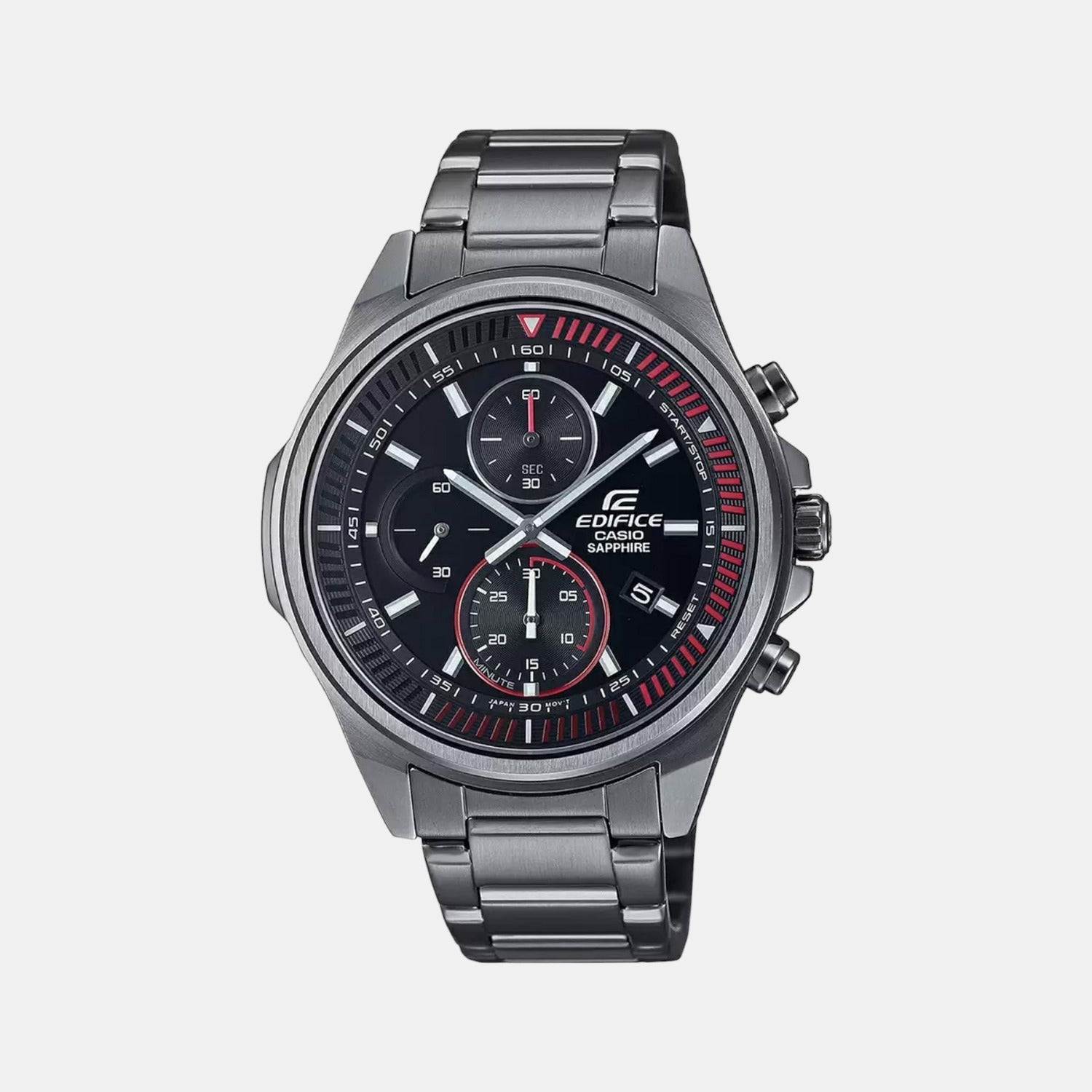 Edifice Men Quartz Black Dial Chronograph Stainless Steel Watch ED507