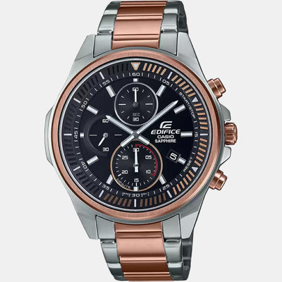 Edifice Men Quartz Black Dial Chronograph Stainless Steel Watch ED508
