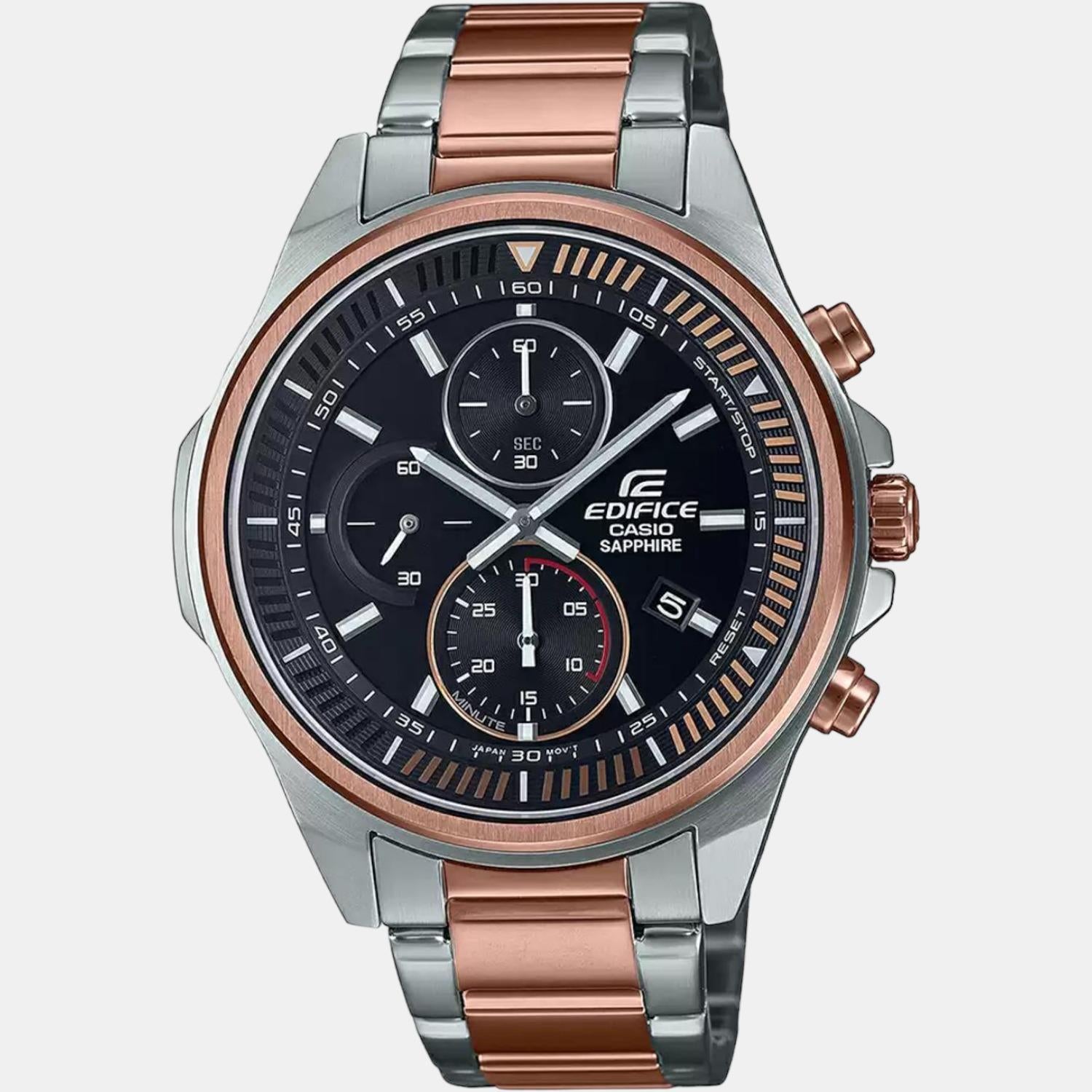Edifice Men Quartz Black Dial Chronograph Stainless Steel Watch ED508