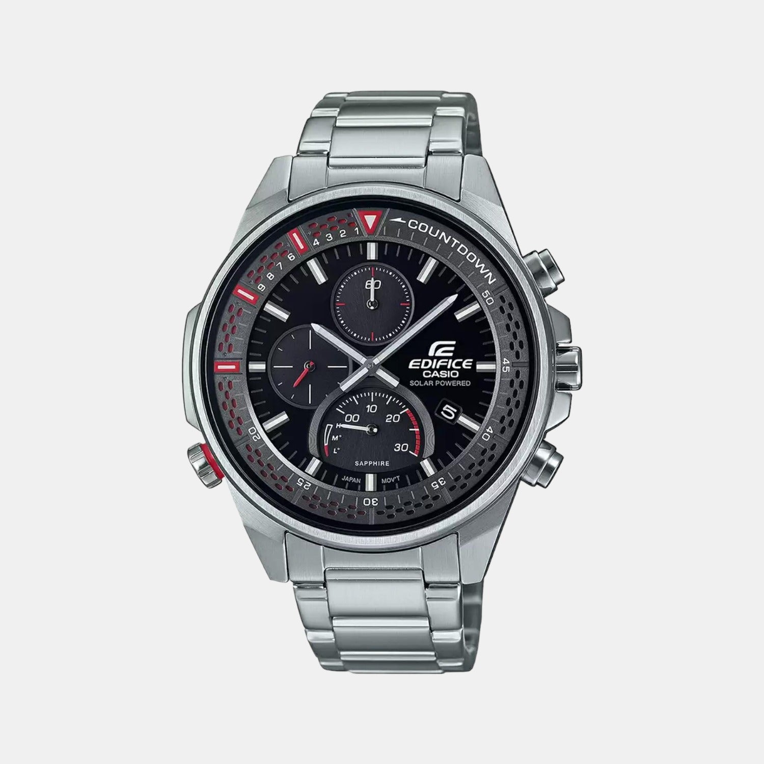 Edifice Men Quartz Black Dial Chronograph Stainless Steel Watch ED509