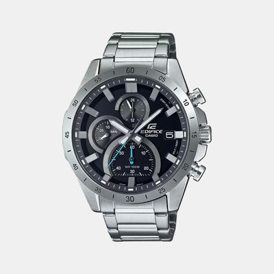 Edifice Men Quartz Black Dial Chronograph Stainless Steel Watch ED512