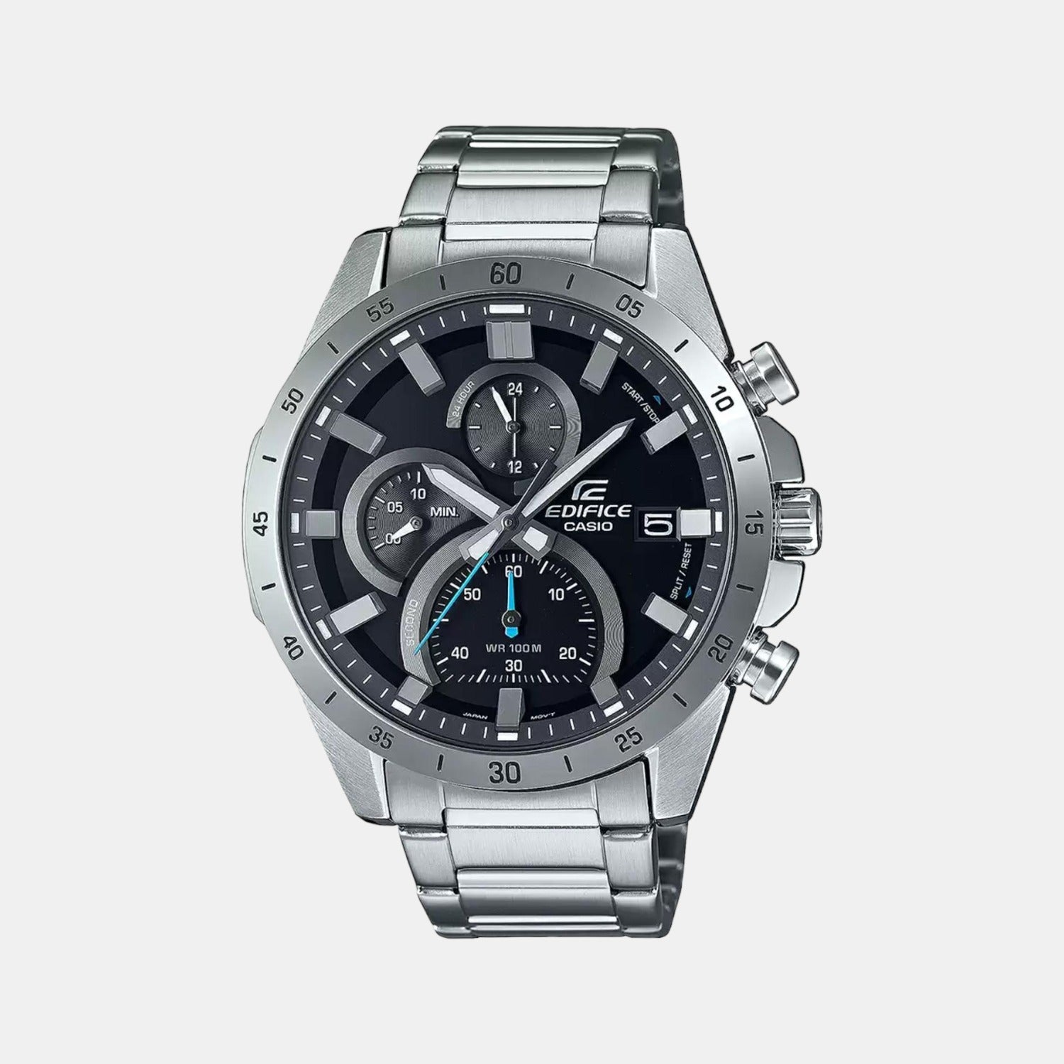 Edifice Men Quartz Black Dial Chronograph Stainless Steel Watch ED512