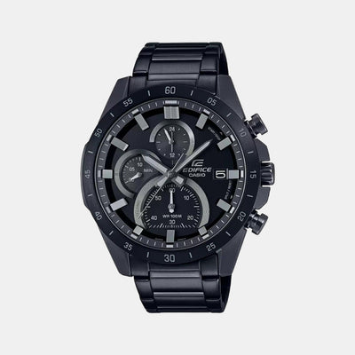 Edifice Men Quartz Black Dial Chronograph Stainless Steel Watch ED517