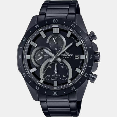 Edifice Men Quartz Black Dial Chronograph Stainless Steel Watch ED517