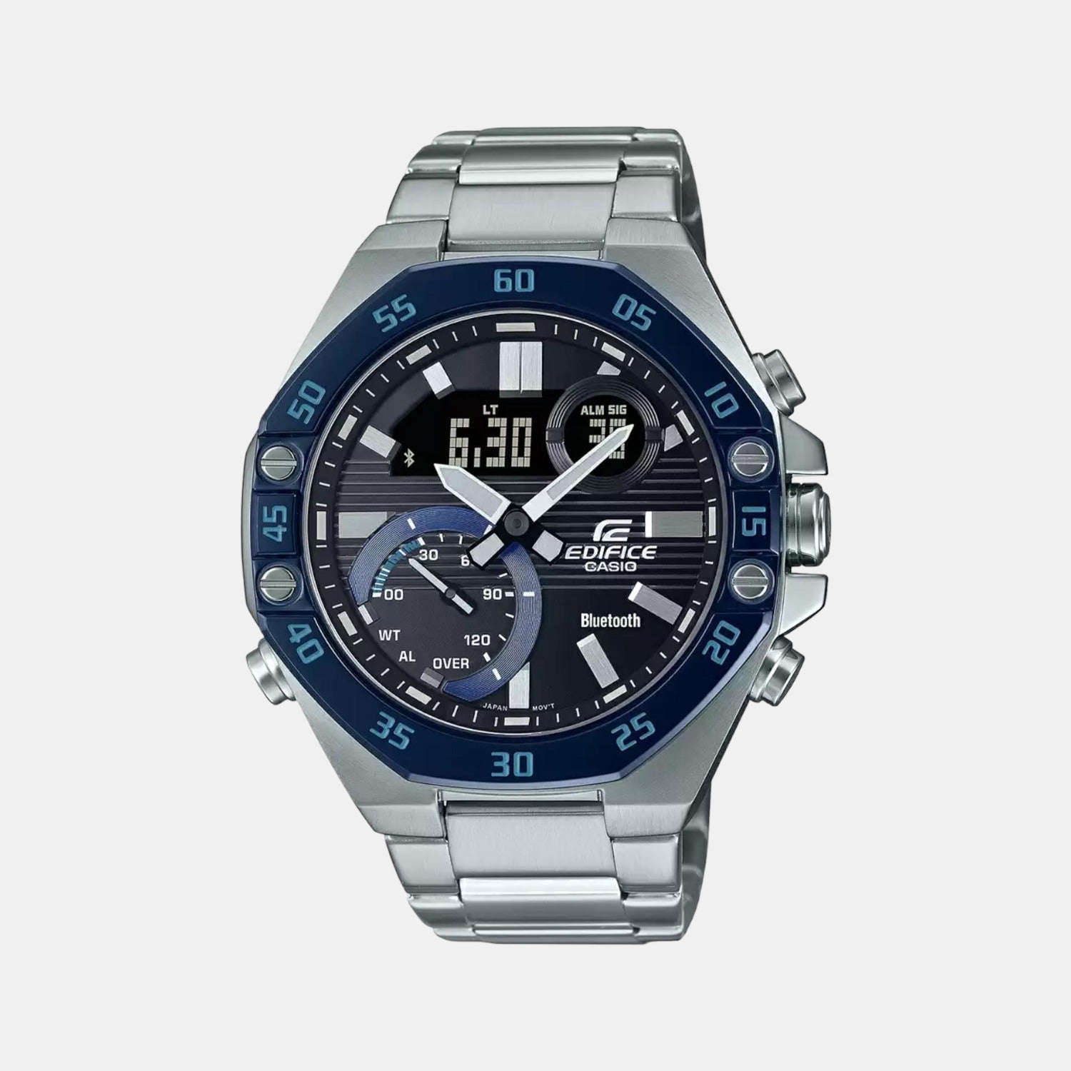 Edifice Men Quartz Black Dial Analog-Digital Stainless Steel Watch ED524
