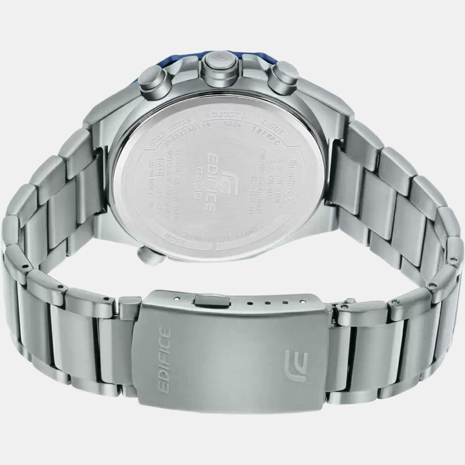 Edifice Men Quartz Black Dial Analog-Digital Stainless Steel Watch ED524
