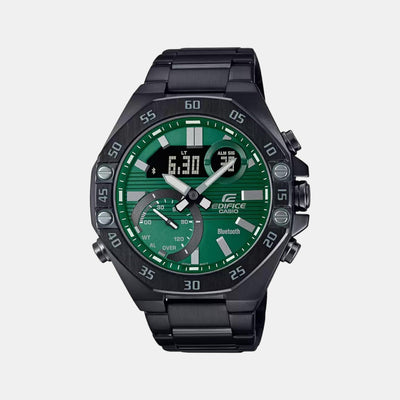 Edifice Men Quartz Green Dial Analog-Digital Stainless Steel Watch ED526