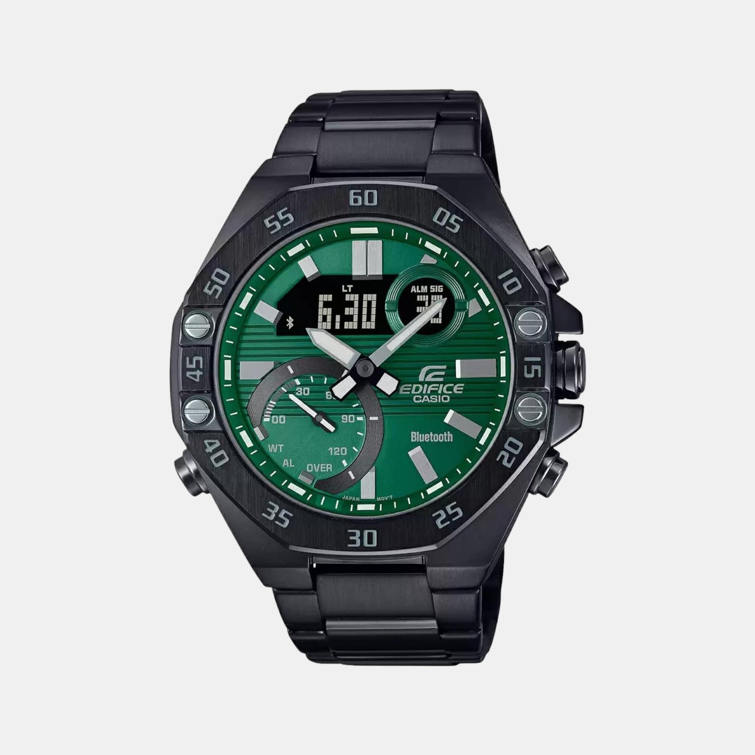 Edifice Men Quartz Green Dial Analog-Digital Stainless Steel Watch ED526