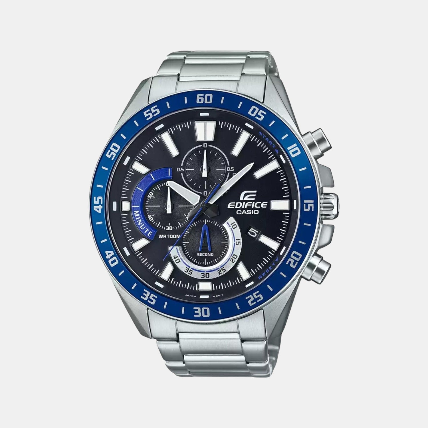 Edifice Men Quartz Black Dial Chronograph Stainless Steel Watch ED531