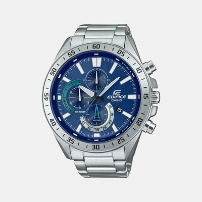 Edifice Men Quartz Blue Dial Chronograph Stainless Steel Watch ED533