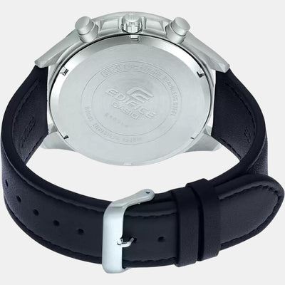 Edifice Men Quartz Black Dial Chronograph Leather Watch ED534