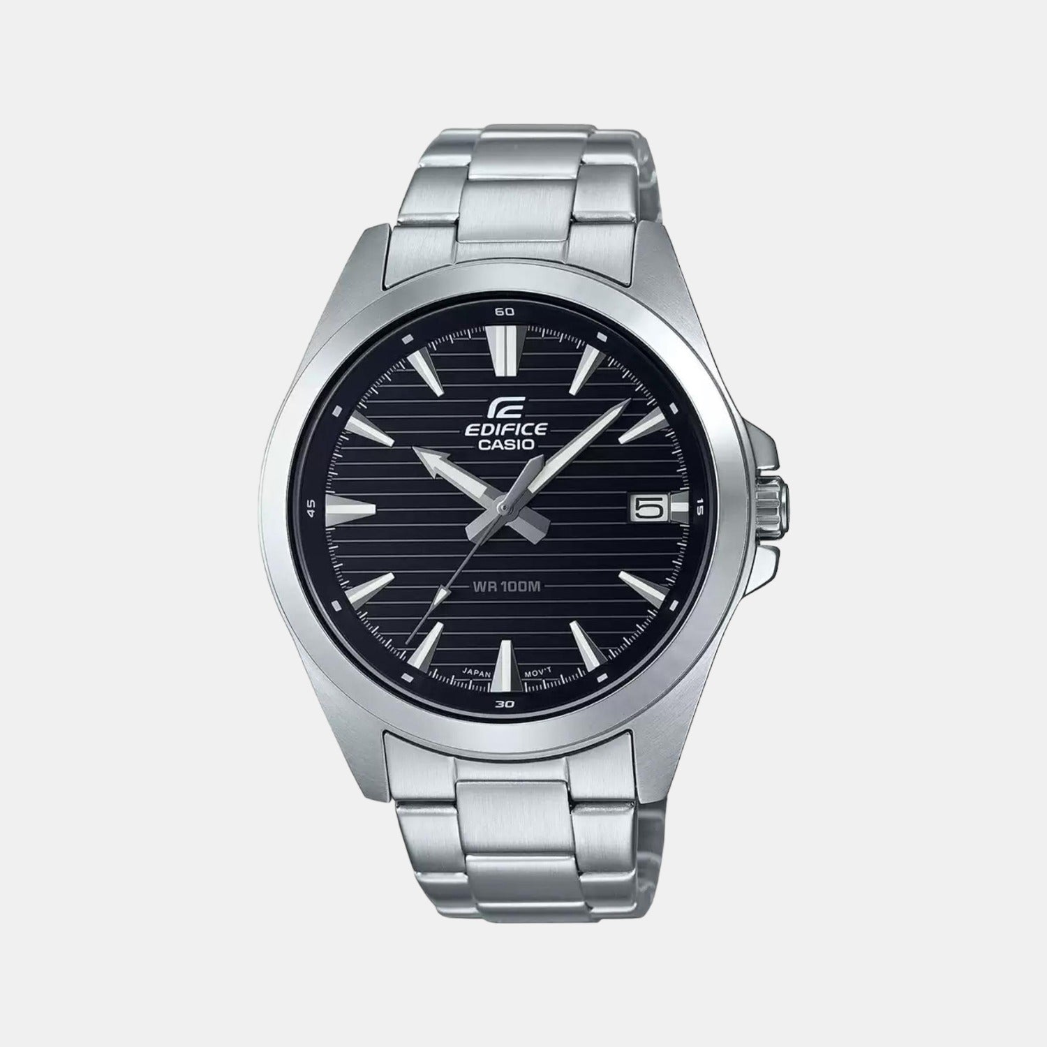 Edifice Men Quartz Black Dial Analog Stainless Steel Watch ED535