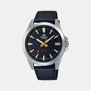 Edifice Men Quartz Black Dial Analog Leather Watch ED538
