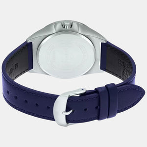 Edifice Men Quartz Silver Dial Analog Leather Watch ED541