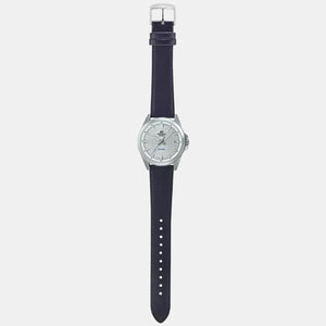 Edifice Men Quartz Silver Dial Analog Leather Watch ED541