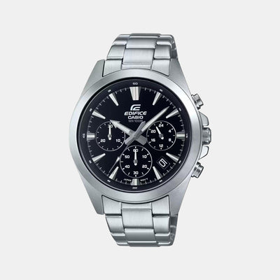 Edifice Men Quartz Black Dial Chronograph Stainless Steel Watch ED544