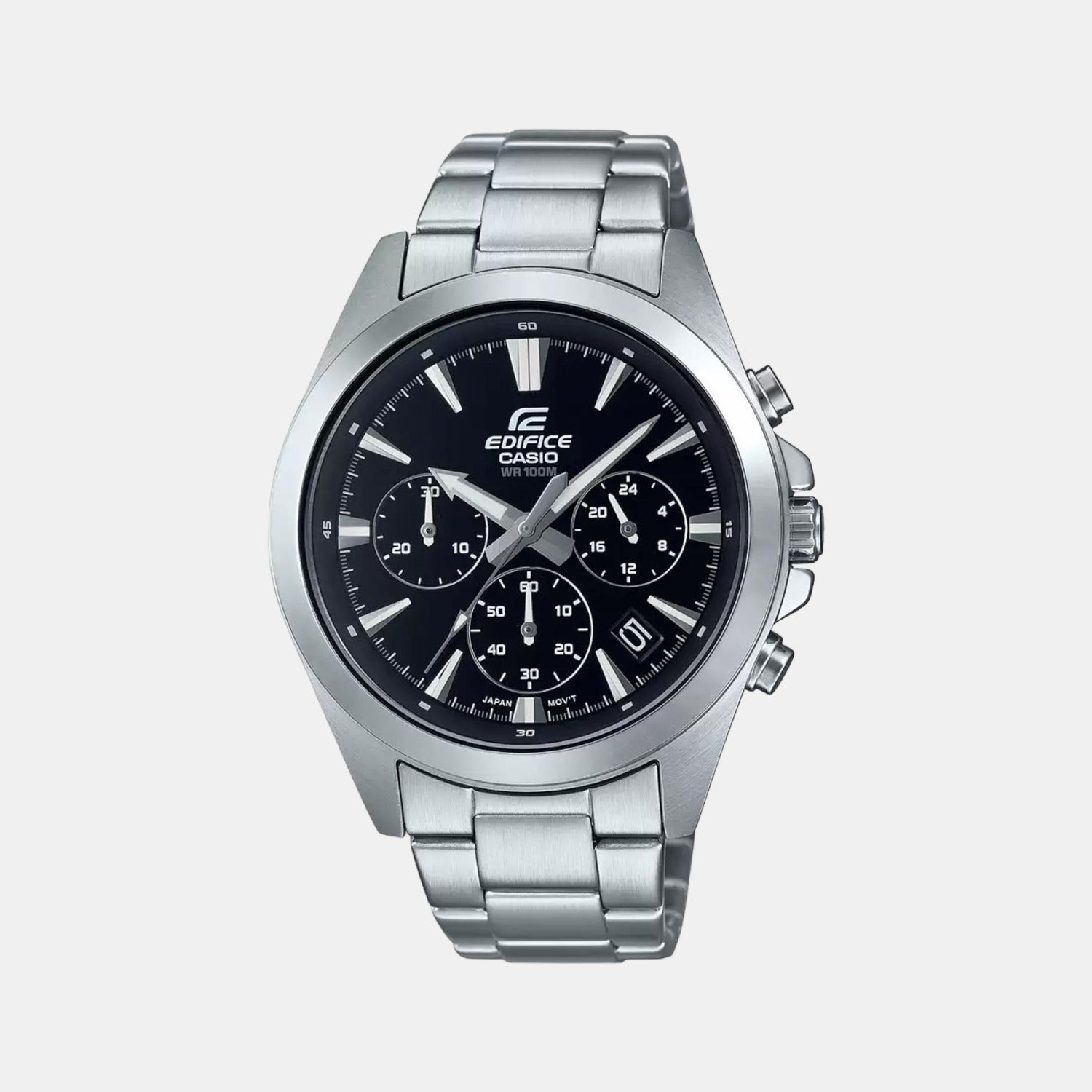 Edifice Men Quartz Black Dial Chronograph Stainless Steel Watch ED544