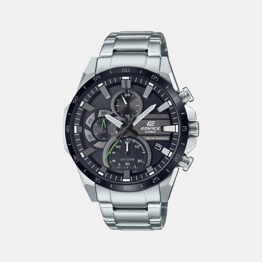 Edifice Men Quartz Black Dial Chronograph Stainless Steel Watch ED547