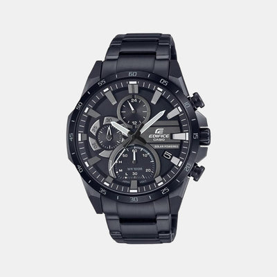Edifice Men Quartz Black Dial Chronograph Stainless Steel Watch ED548