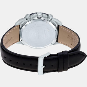 Edifice Men Quartz Black Dial Chronograph Leather Watch ED549