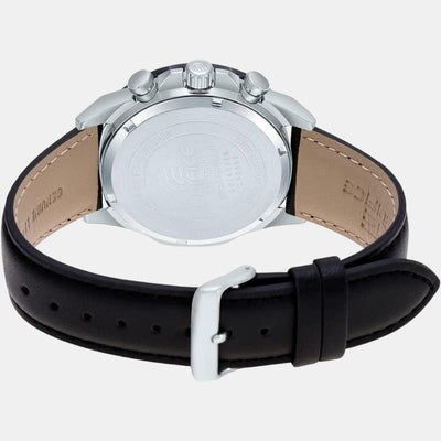 Edifice Men Quartz Black Dial Chronograph Leather Watch ED549