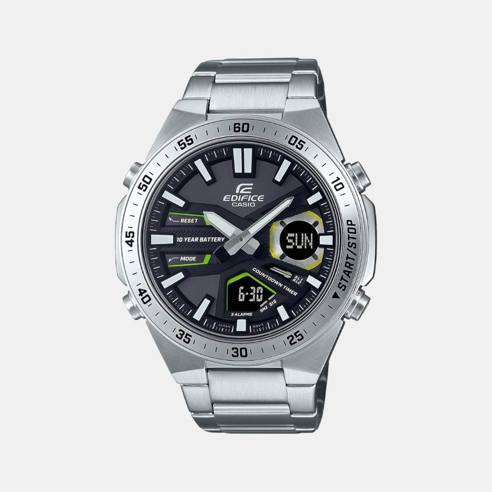 Edifice Men Quartz Black Dial Chronograph Stainless Steel Watch ED550