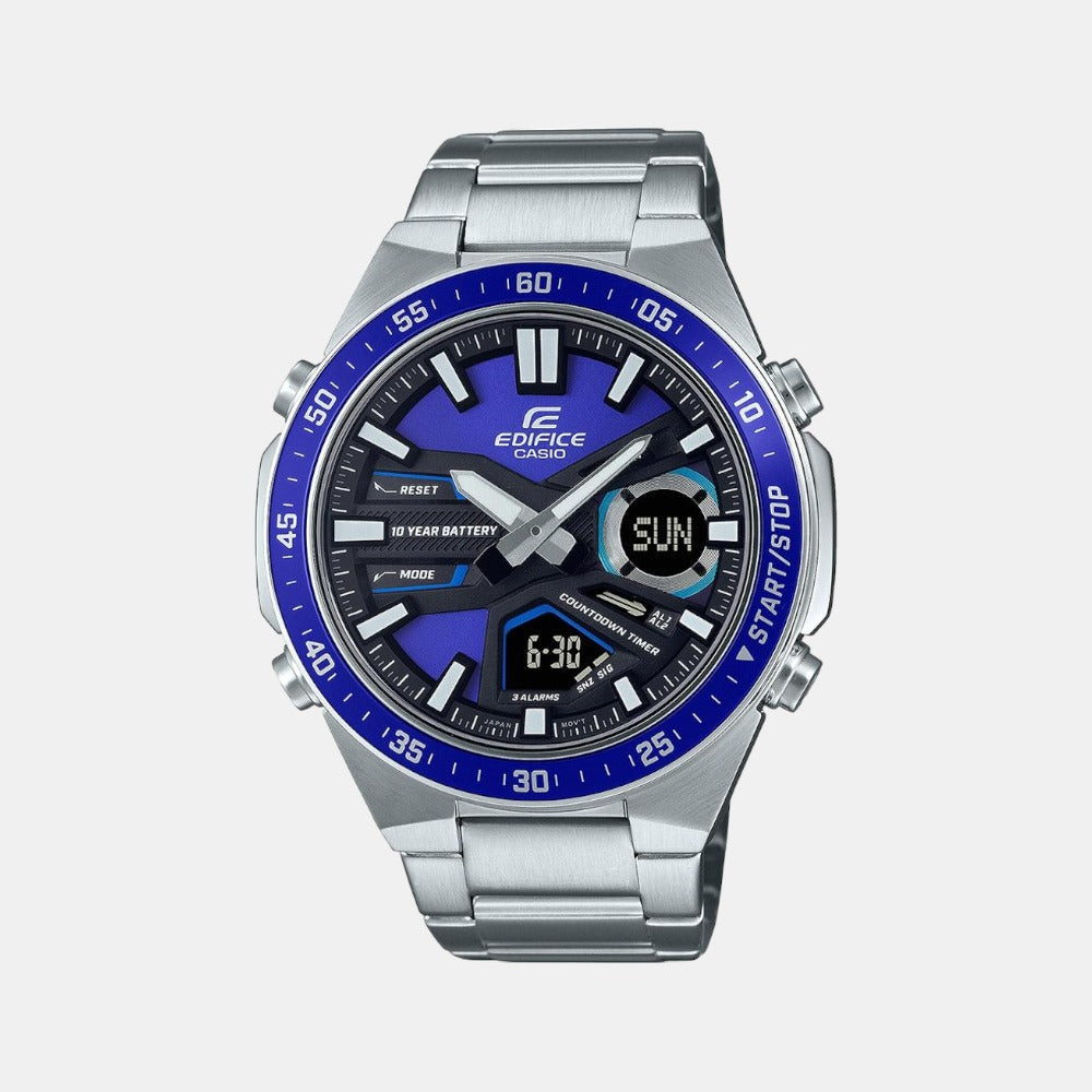 Edifice Men Quartz Blue Dial Chronograph Stainless Steel Watch ED552
