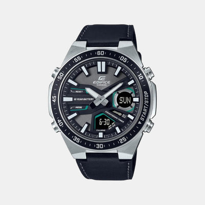 Edifice Men Quartz Black Dial Chronograph Stainless Steel Watch ED553
