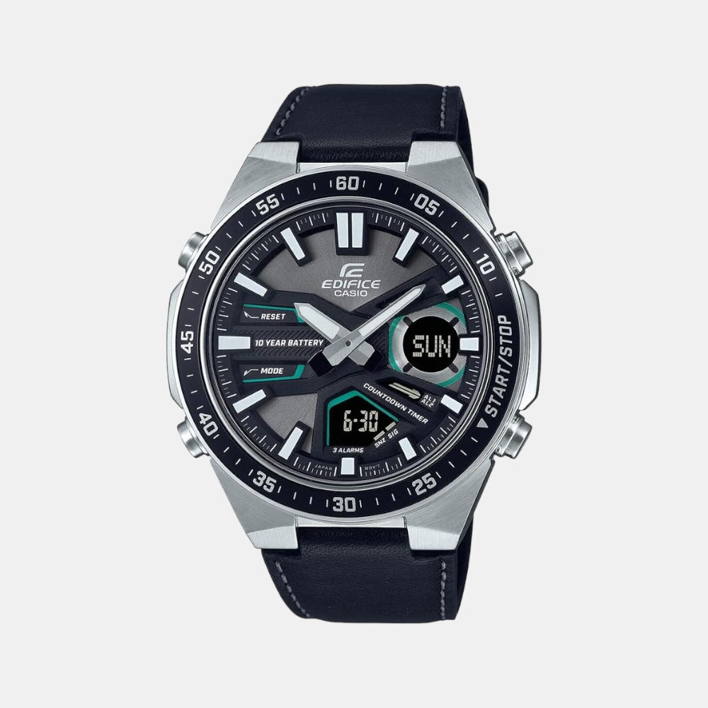 Edifice Men Quartz Black Dial Chronograph Stainless Steel Watch ED553