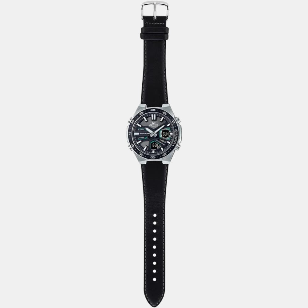 Edifice Men Quartz Black Dial Chronograph Stainless Steel Watch ED553