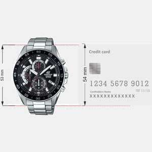 Edifice Men Quartz Black Dial Analog Stainless Steel Watch ED554