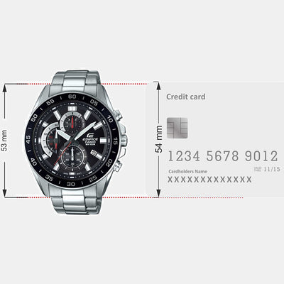 Edifice Men Quartz Black Dial Analog Stainless Steel Watch ED554