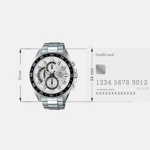 Edifice Men Quartz White Dial Chronograph Stainless Steel Watch ED556