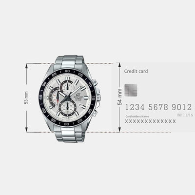 Edifice Men Quartz White Dial Chronograph Stainless Steel Watch ED556