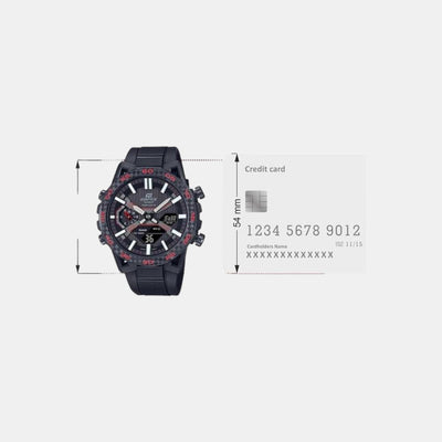 Edifice Men Quartz Black Dial Analog-Digital Resin Watch ED563