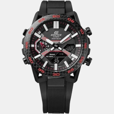 Edifice Men Quartz Black Dial Analog-Digital Resin Watch ED563