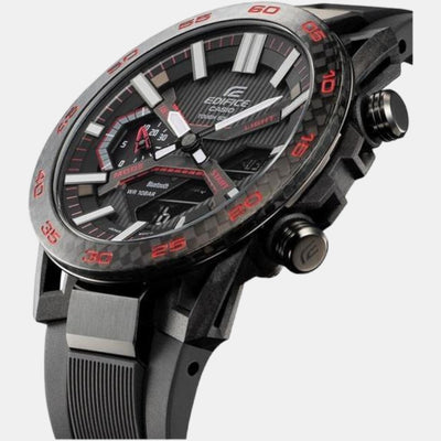 Edifice Men Quartz Black Dial Analog-Digital Resin Watch ED563