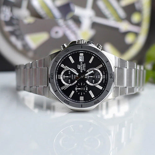 Casio Edifice Standard Chronograph Black Dial Men 44.3mm ED583 EFV-640D-1AV